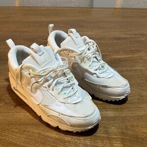 Nike White Low-Top Mesh & Leather Sneakers